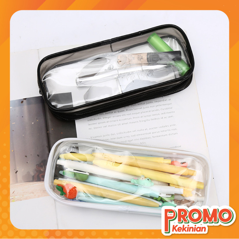 

Promo Kekinian - S6460 Pouch Transparan Tempat Pensil / Wadah Kosmetik Aesthetic Polos