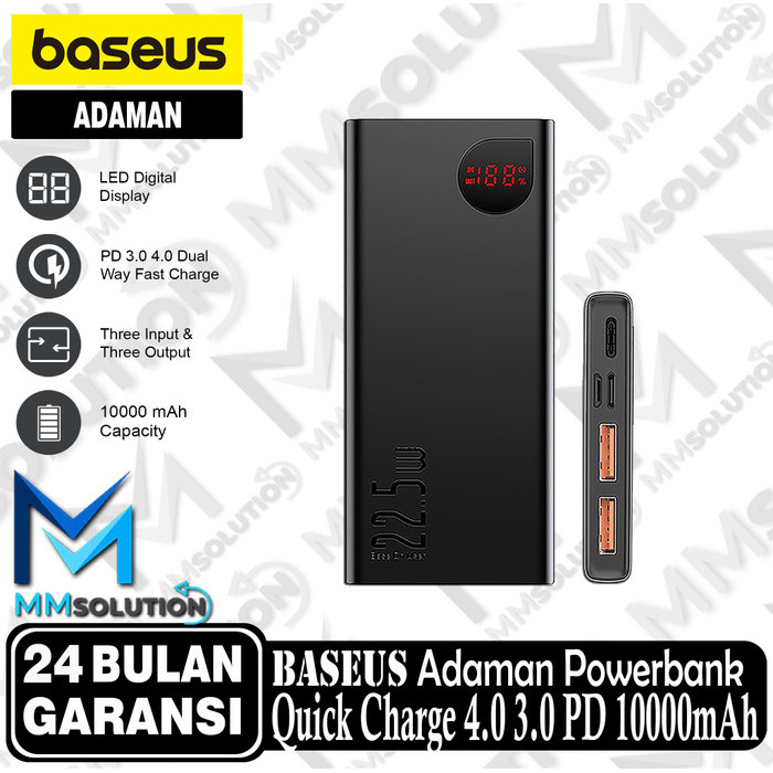 Baseus Adaman Powerbank Metal Digital Display QC 10000mAh 22.5W