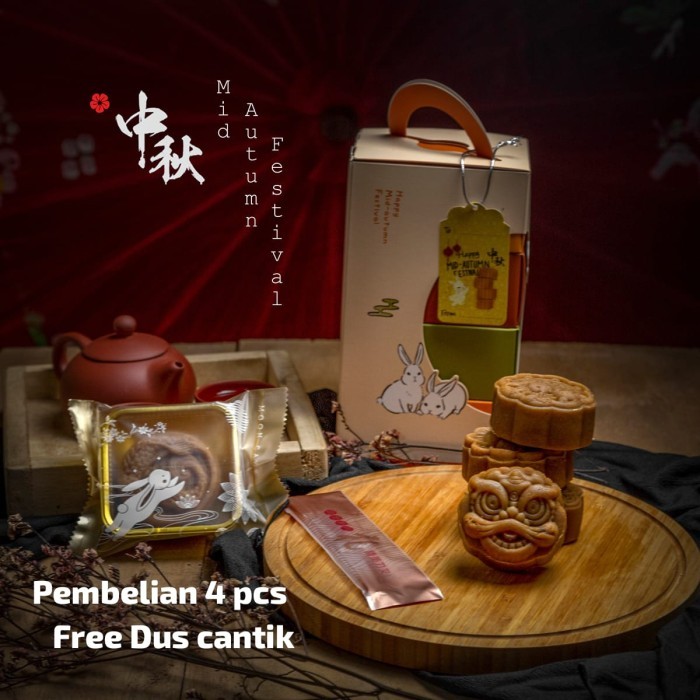 

READY MOONCAKE HALAL SPECIAL PER PCS MOON CAKE VEGETARIAN TELOR POLOS - Kcg merah, polos