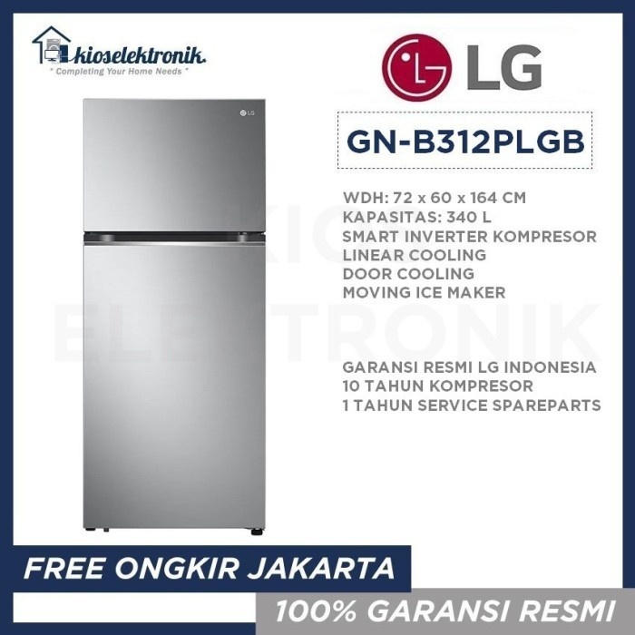 LG GN-B312PLGB Kulkas 2 Pintu LG Inverter - Linear Cooling GNB312PLGB