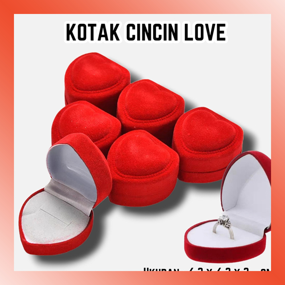 LAMMORO > KP05 Kotak Cincin MODEL LOVE Hati Tempat Cincin Tunangan Lamaran Nikah Wadah Box 25A0