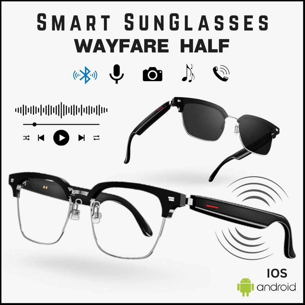 Kacamata Pintar Smart Sun Glasses Earphone Headset Bluetooth Anti UV Stereo Speaker Touch Wireless S
