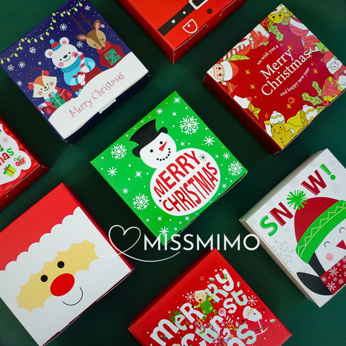 

Kotak Hamper Natal Christmas Gift Box Square Packaging Kue Kering Snack Cookies Candy