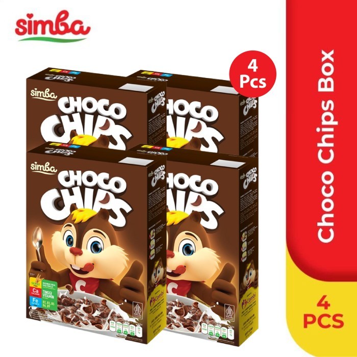 

cw Choco Chip Cereal SIMBA - 4 Choco Chips Box 150 gr Super Hemat