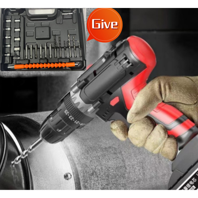 Kapal Cepat 988V 3 Speed Mesin Bor Baterai Tangan Cordless Drill Battery impact drill Cordless Elect