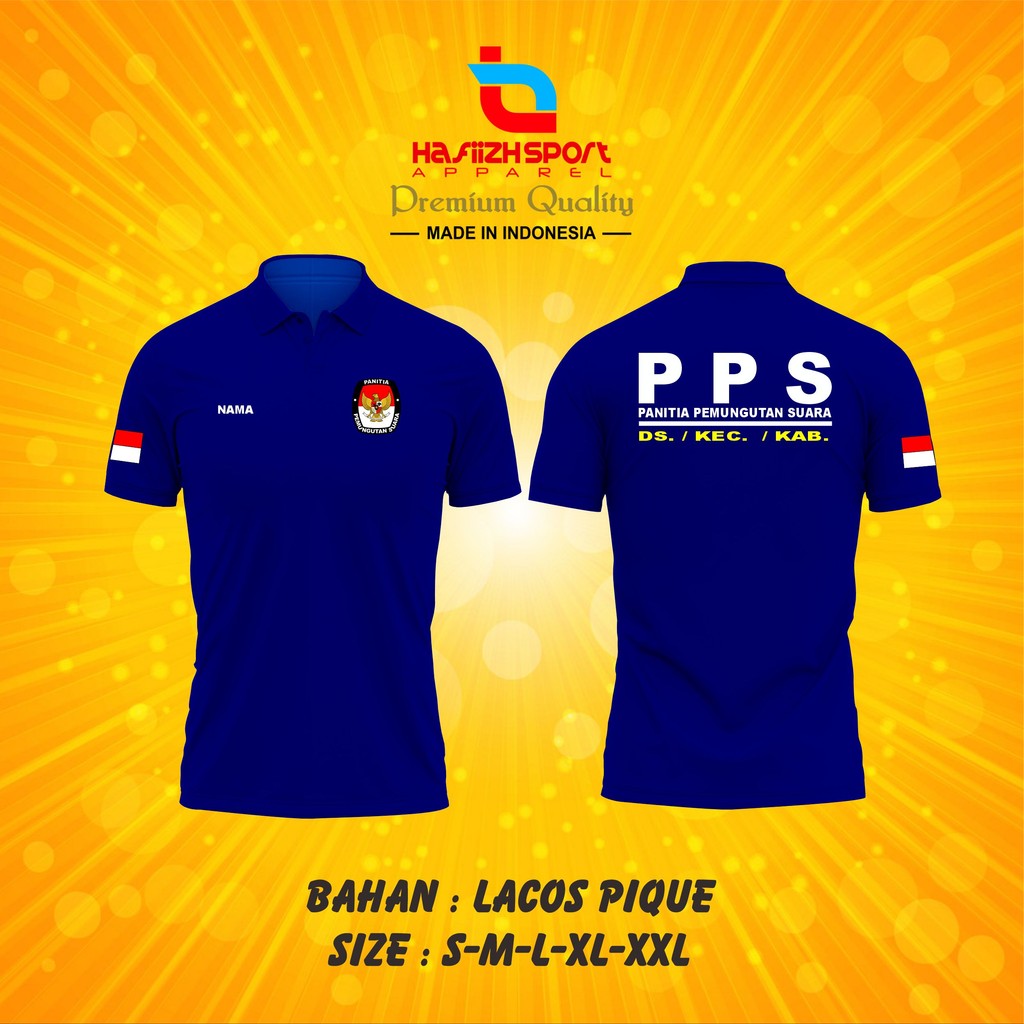 KAOS POLO PPS PANITIA PEMUNGUTAN SUARA BISA CUSTOM NAMA / POLO KERAH PPS / KAOS PPS / KAOS PREMIUM