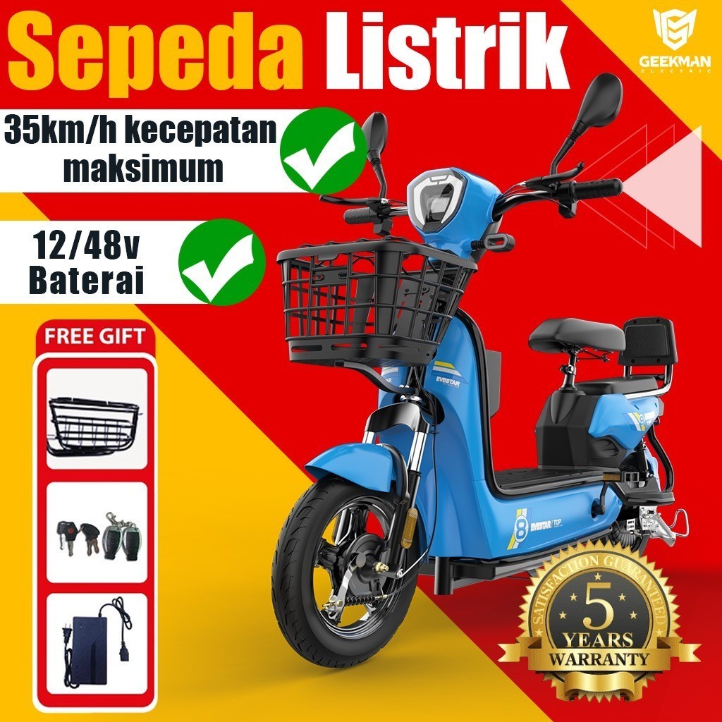 Promo Idul Fitri GEEKMAN Sepeda Listrik Murah Sepeda Listrik Dewasa 48v Sepeda Listrik Dengan Pedal 