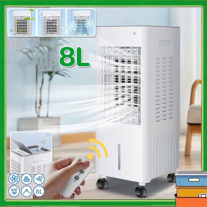 Air Cooler Kipas Pendingin Putih Kipas Angin Berdiri Air Cooler Portable Air Cooler 8Liter Pendingin