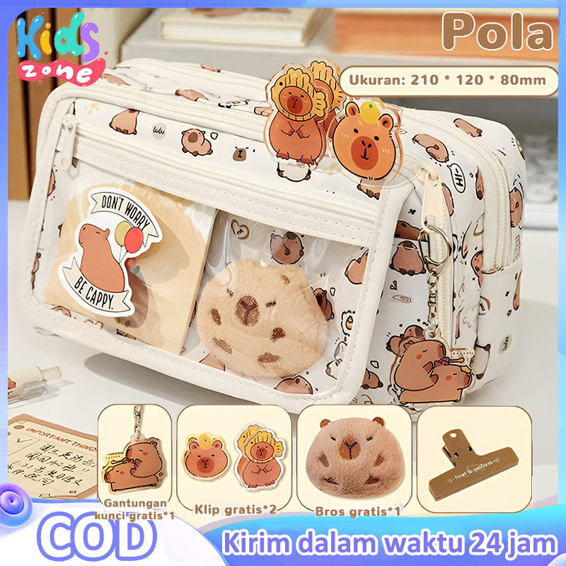 

Capybara Tempat alat tulis kotak pensil aesthetic Tas PenaTempat Pencil Tas Pensil kapasitas besar