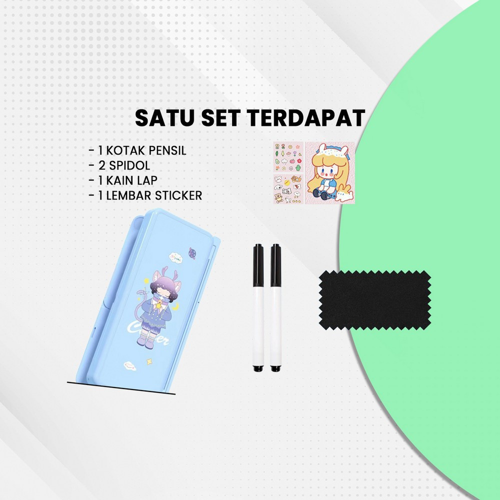 

JAMIN MURAH !!!Tempat Pensil Lipat 2IN1 Multifungsi Tempat Penyimpanan Alat Tulis Anak Sekolah / Pencil Case Book Holder Portable / Kotak Pensil Lipat dengan Tatakan Buku dan Papan Tulis Mini Praktis BUNDA A73(BISA LANGSUNG ORDER)