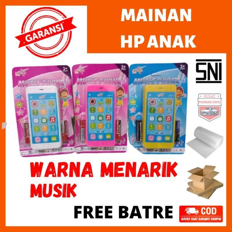 PROMO  Mainan hp hp an anak anak layar sentuh murah perempuan handphone anak - BISA COD