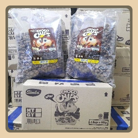 

Free Packing KARDUS !!! Simba Choco Chips Kemasan 1 Bag 950g / Dloops 1 Kg