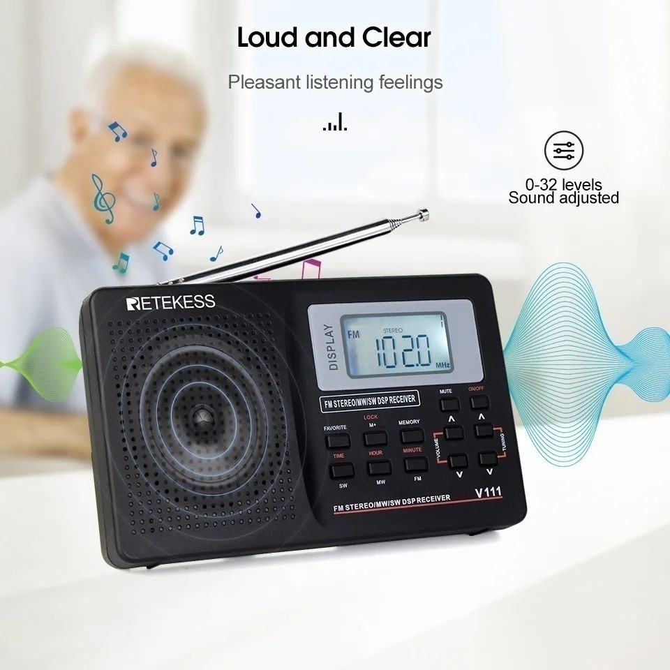 RETEKESS V111 - Portable AM FM Stereo Radio - Radio FM Portabel