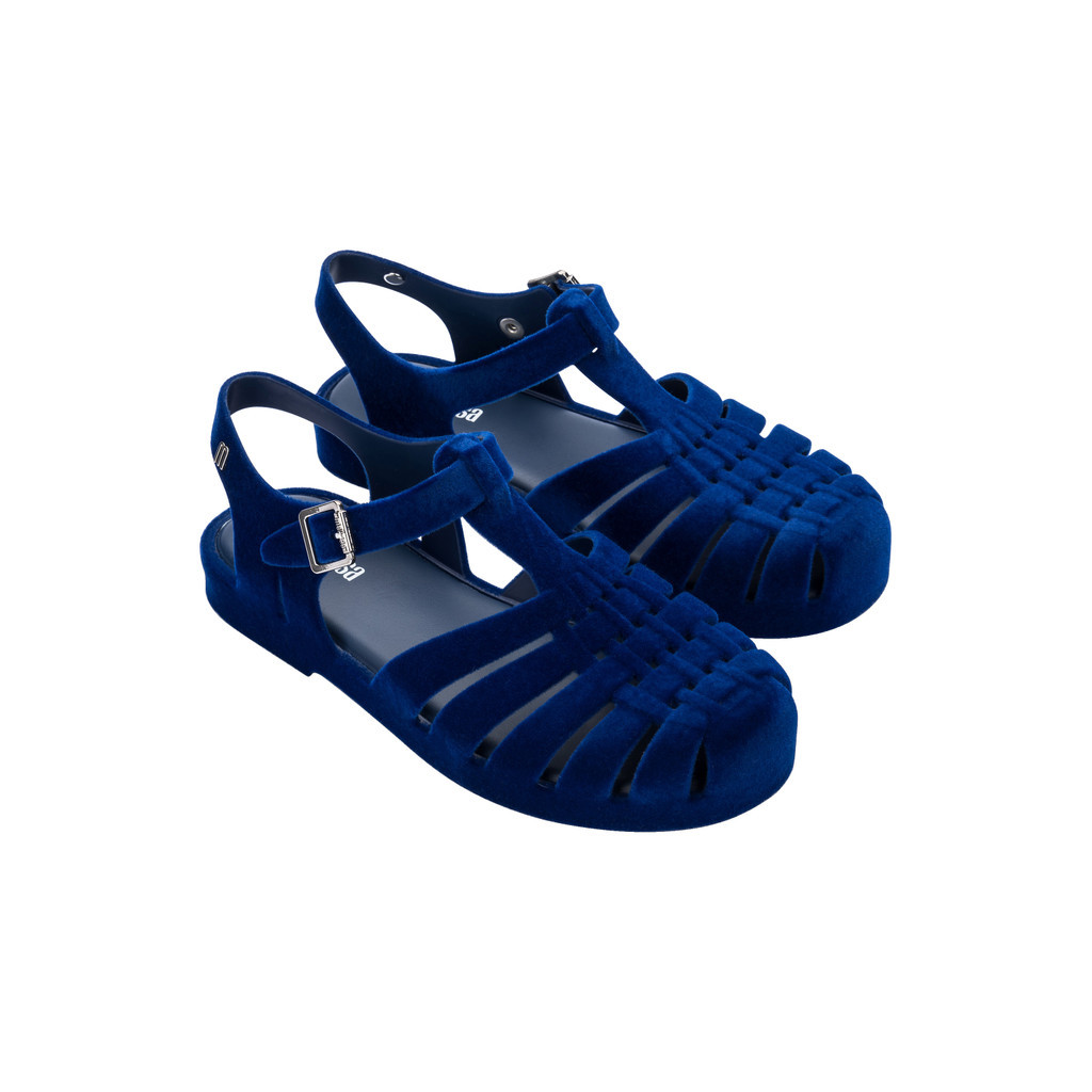 Sepatu Sandal Wanita Melissa Possession Velvet II Ad Blue Flocked