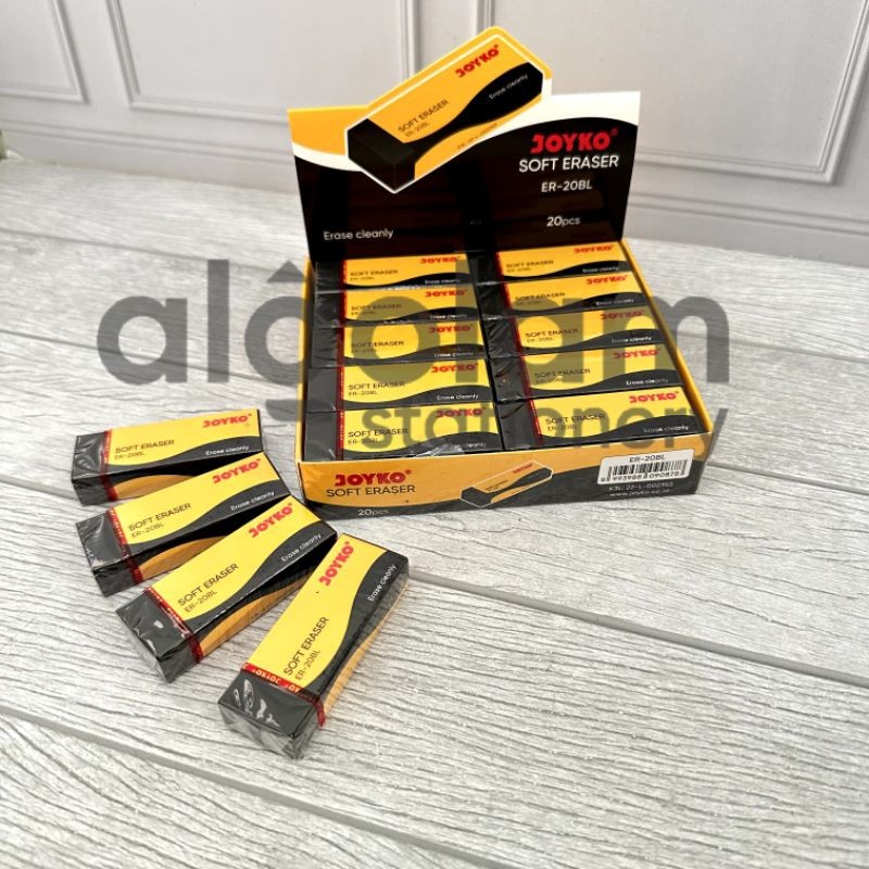 

SATU PACK ( 20 PCS ) Penghapus Besar Hitam Joyko lengkap