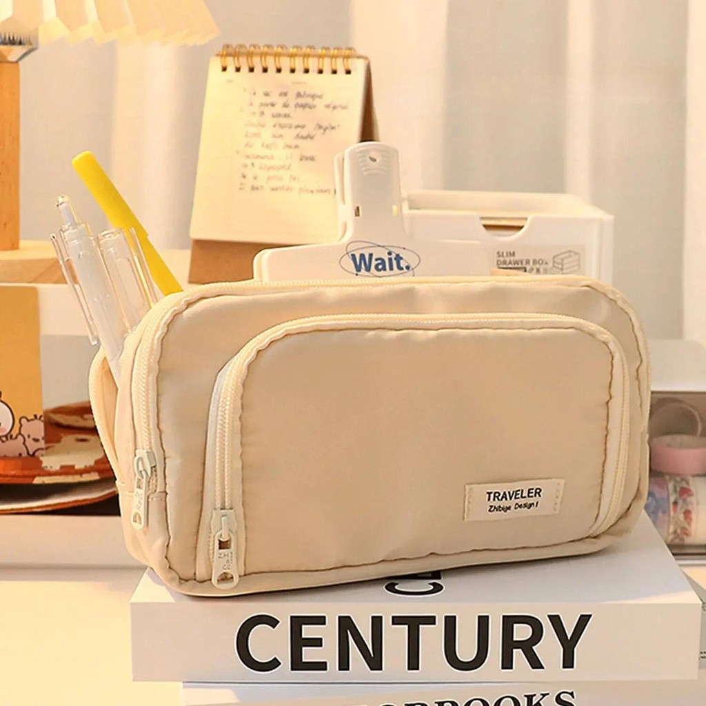 

1pc Stationery Bag Pencil Case Large Capacity Pen Case Stationery Box Cosmetics Bag Portable pencil pou cute pencil case