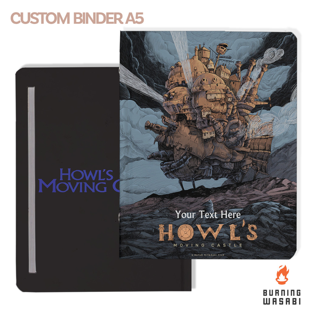 

Binder Howl's Moving Castle Anime Ghibli Aesthetic A5 20 Ring 6 Ring Custom Nama Burning WasabiCO