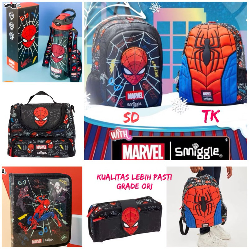ALBAXSTORE New 2023 SMIGGLE EDITION MARVEL /SPIDERMAN  SET BOTOL/ BENTO /STATIONERY GRADE ORI