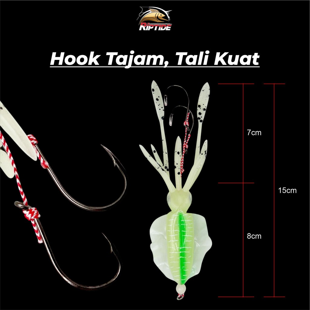 Umpan Pancing Riptide Solpara Umpan Casting Cumi Karet Size Realis Mirip Cumi Asli Bukan Chasebait T