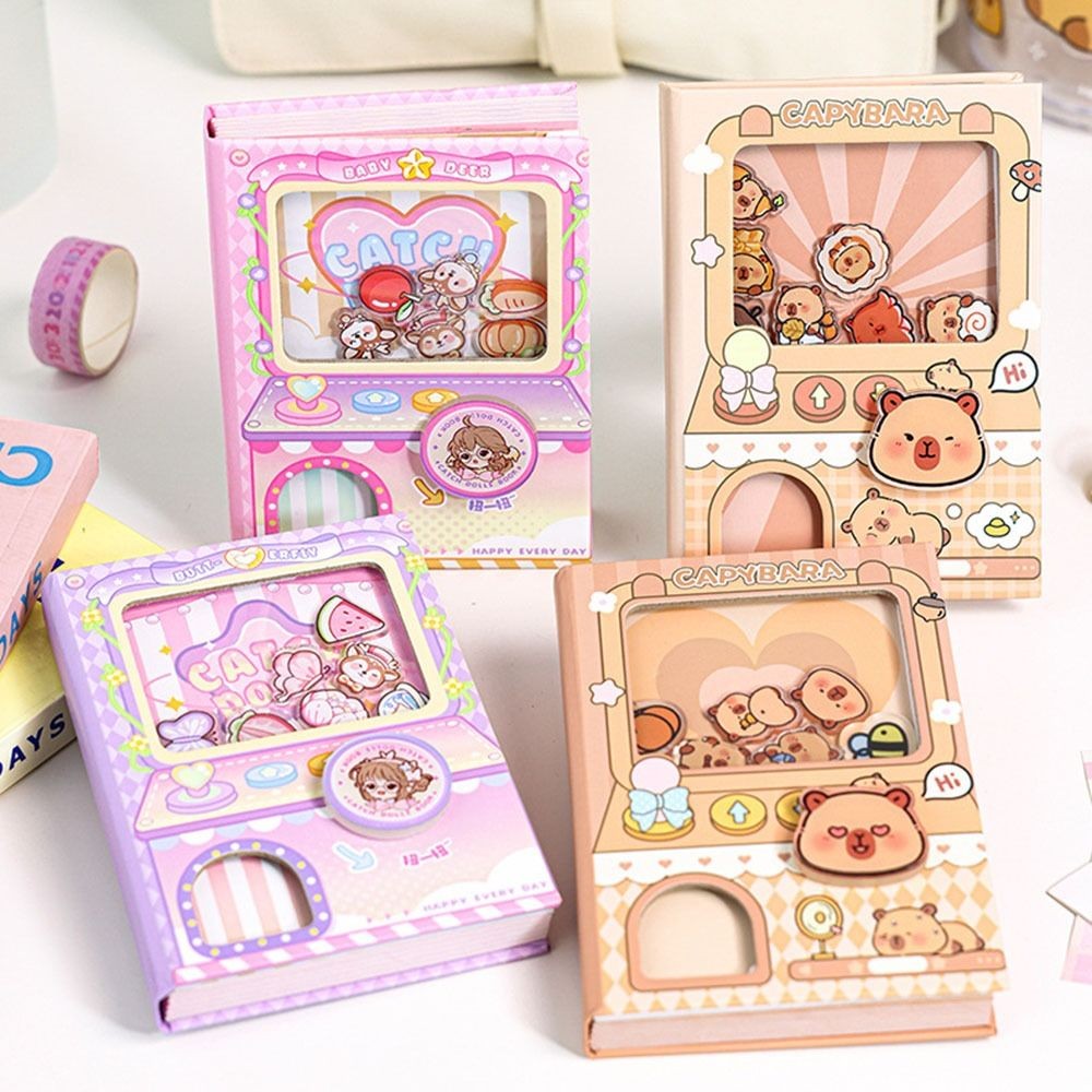 

Interesting Color Inner Page Capybara Notebook Shaking Gashapon Mahines Small Notepad Cute Diary Square Writing Pad Office