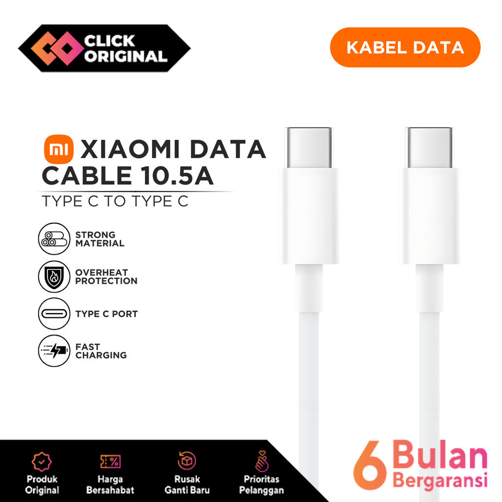 Kabel Data Xiaomi Type C to Type C 10.5 Ampere Fast Charging Original 100%