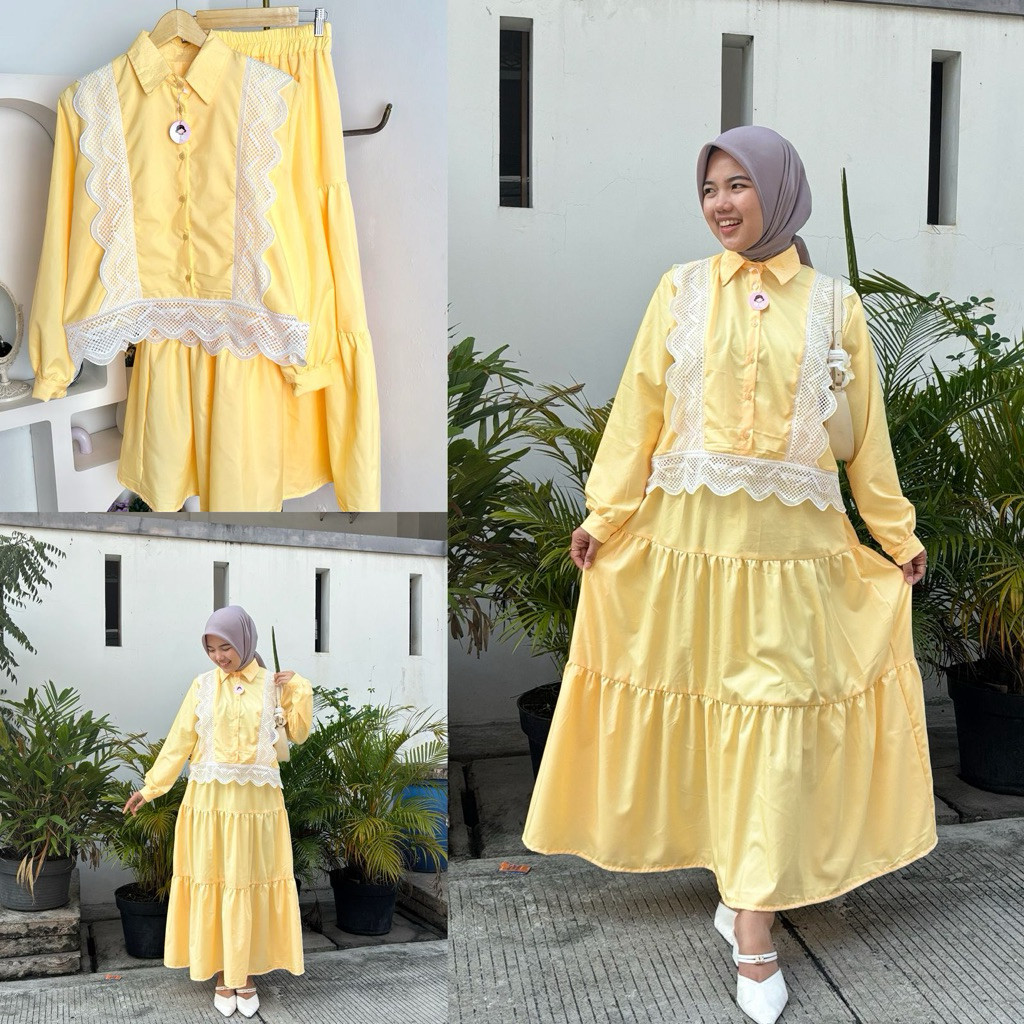 AZ.FS - SETROK WANITA KEKINIAN / AIGOO KOREAN LOOK SET / PAKAIAN WANITA SETELAN LENGAN PANJANG DAN R