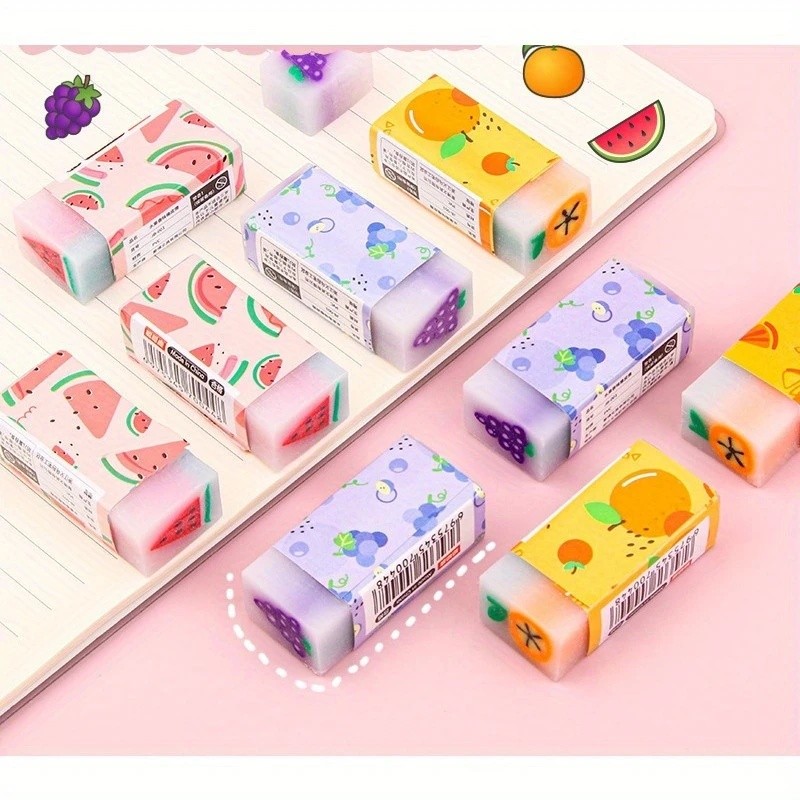 

30pcs Random Color Jelly Erasers Fruit-Shaped Cleaners Suitable for Art Students to Carry Anytime