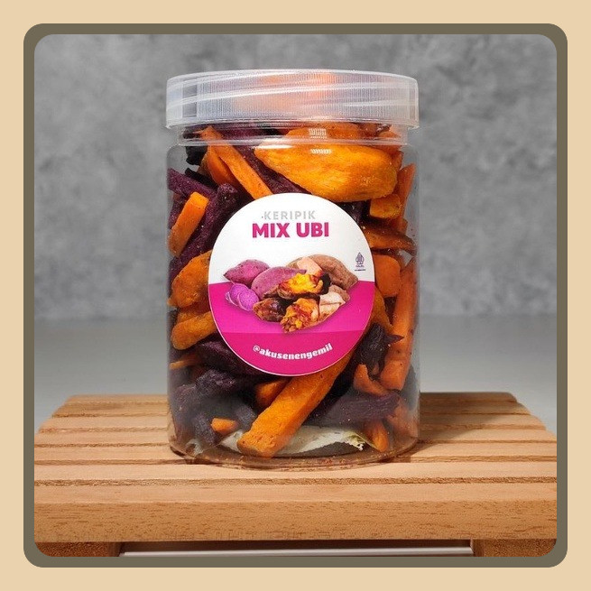 

KERIPIK MIX UBI CRISPY PREMIUM 750ml | KERIPIK UBI MADU, UBI UNGU