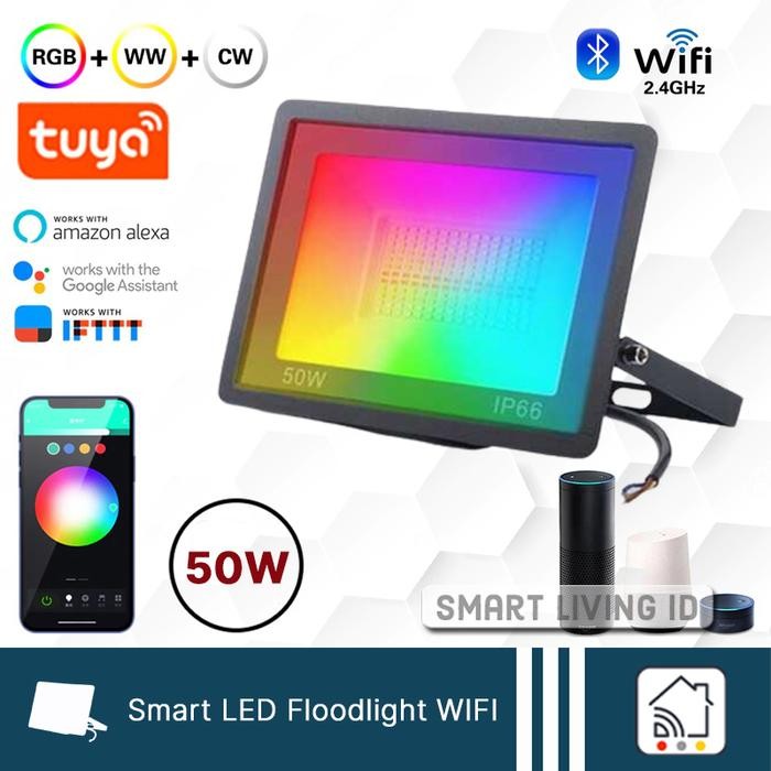 Lampu Sorot Tuya Smart LED Floodlight 50W WIFI RGB GW51 [terlaris]