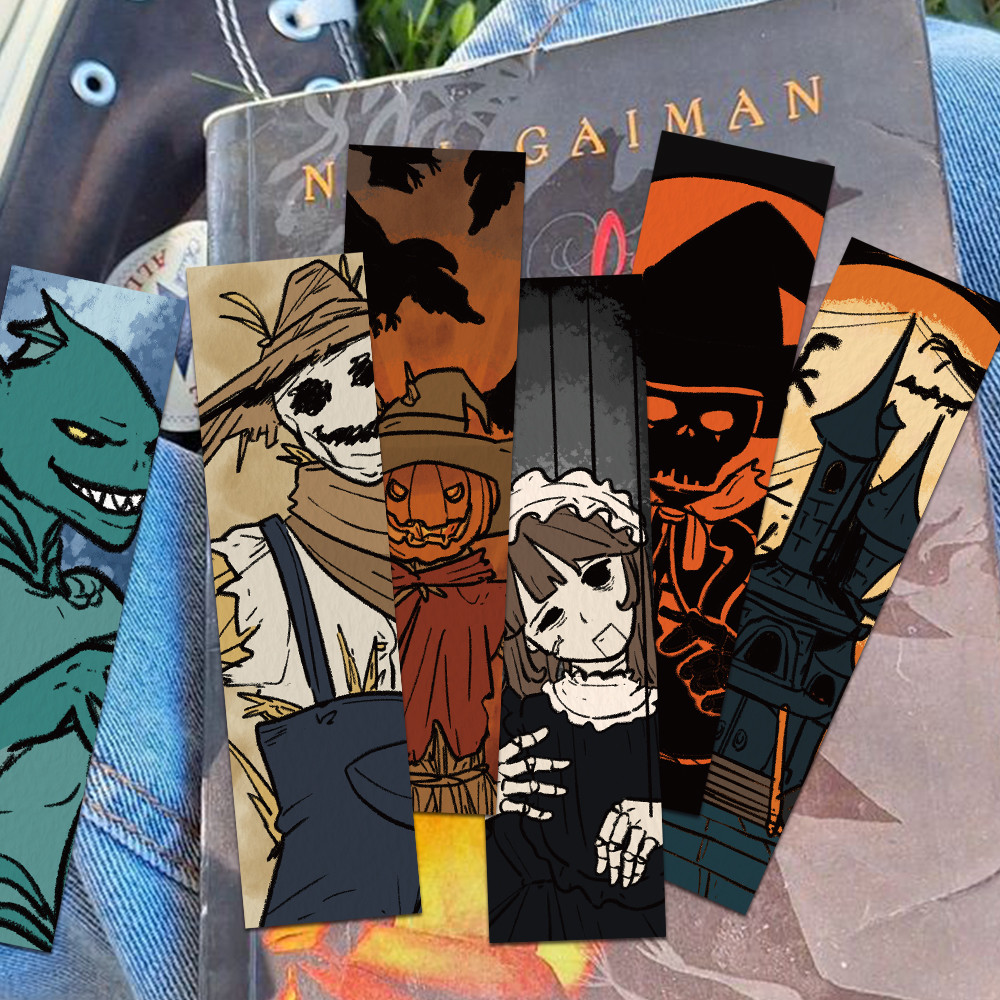 

30PCS Halloween Bookmarks Scary Skull & Pumpkin Head Theme Horror Book Club Haunted House Party Decoration Spooky Book Accessory