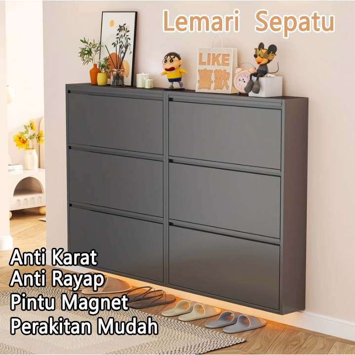 Rak-Sepatu-Besi-Lemari-Sepatu-Susun-Tertutup-Rak-Sepatu-Besi-Kuat-Tebal-Rak-Sepatu-Tertutup-Besi