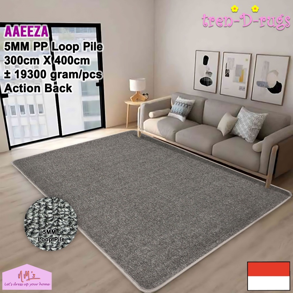 Karpet Polos Jumbo Lantai Bulu Ruang Tamu Tidur Permadani Tebal 300 cm x 400 cm - NMs