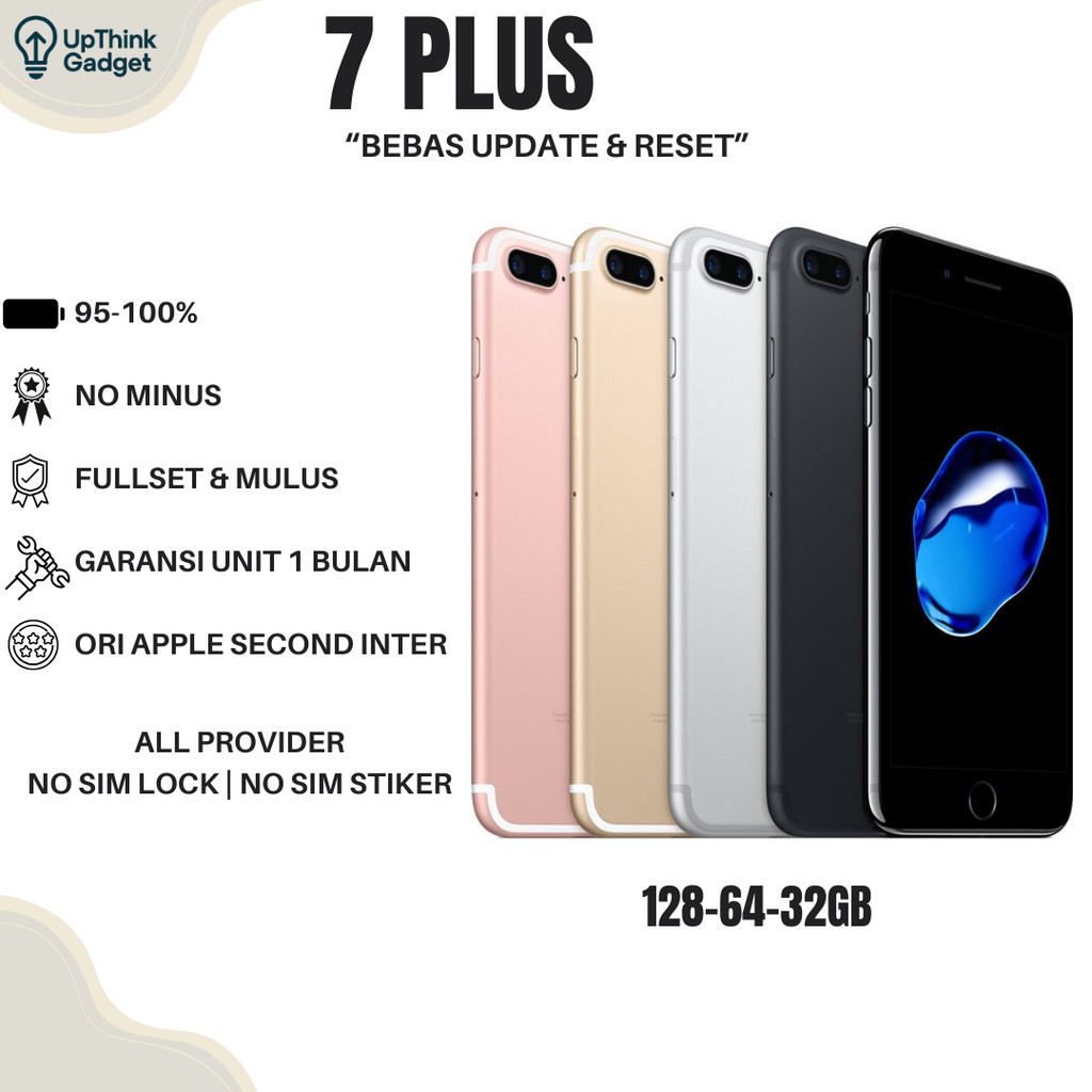 iphone second 7 plus normal no minus 256gb 128gb 32gb original 100% fullset mulus like new murah hp 