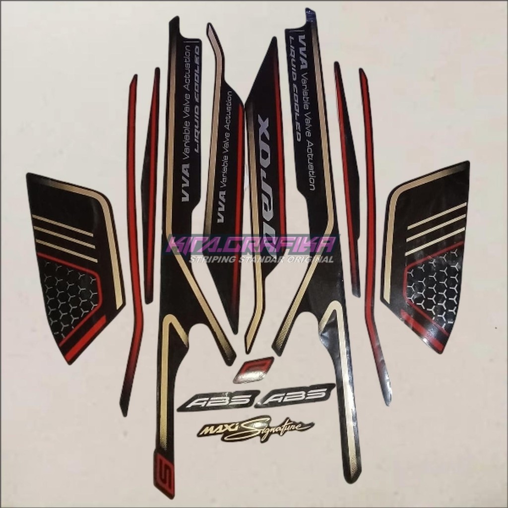 Striping Stiker Sticker Lis Aerox ABS 2023 Warna Hitam & Silver