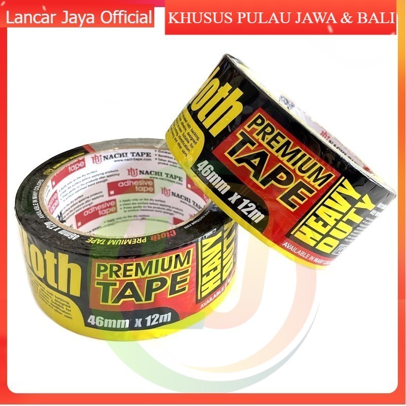

[ATK] LAKBAN NACHI HITAM | CLOTH TAPE NACHI 48mm X 12mtr | LAKBAN HITAM KAIN | LAKBAN KAIN