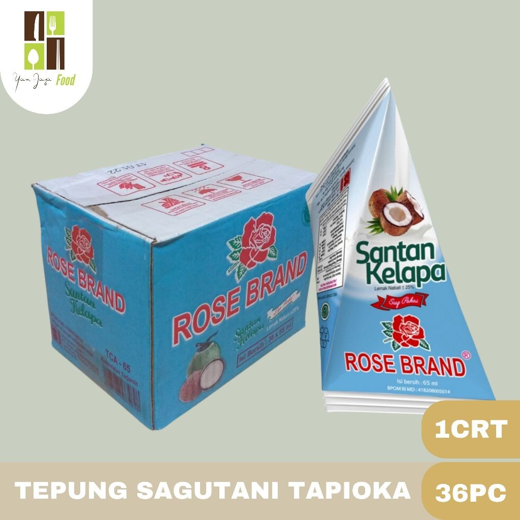 

Rose Brand Santan Kelapa 65 ml Cube Siap Saji / Instan / Segitiga 1CRT ISI 36PCS