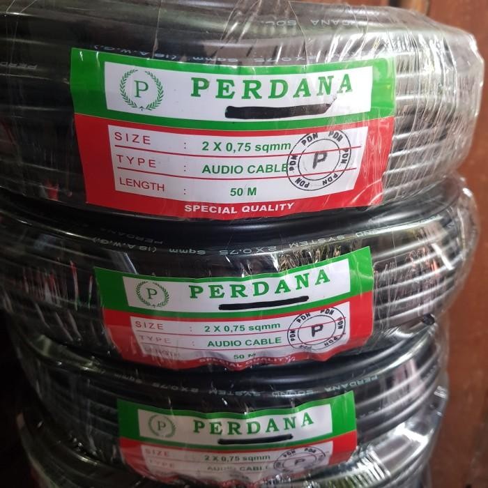 Perdana Kabel Listrik Serabut NYYHY 2 x 0.75 / 2x0.75 mm Hitam 50m