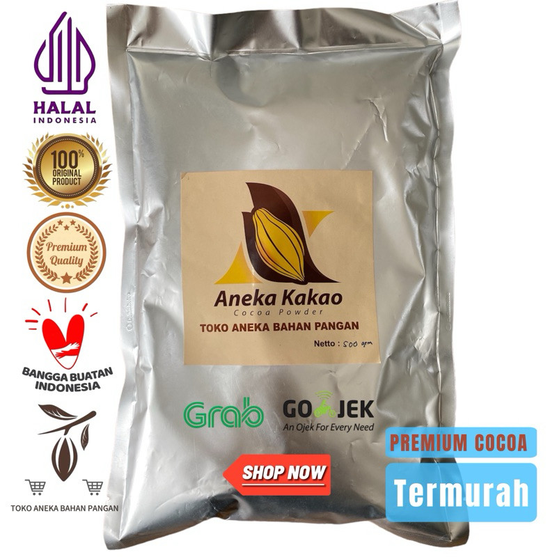 

Cokelat Bubuk ANEKA KAKAO AK 980 Dark 500 gr Kemasan Alu Pure 100% (untuk brownies/drinks/puding/ice cream)