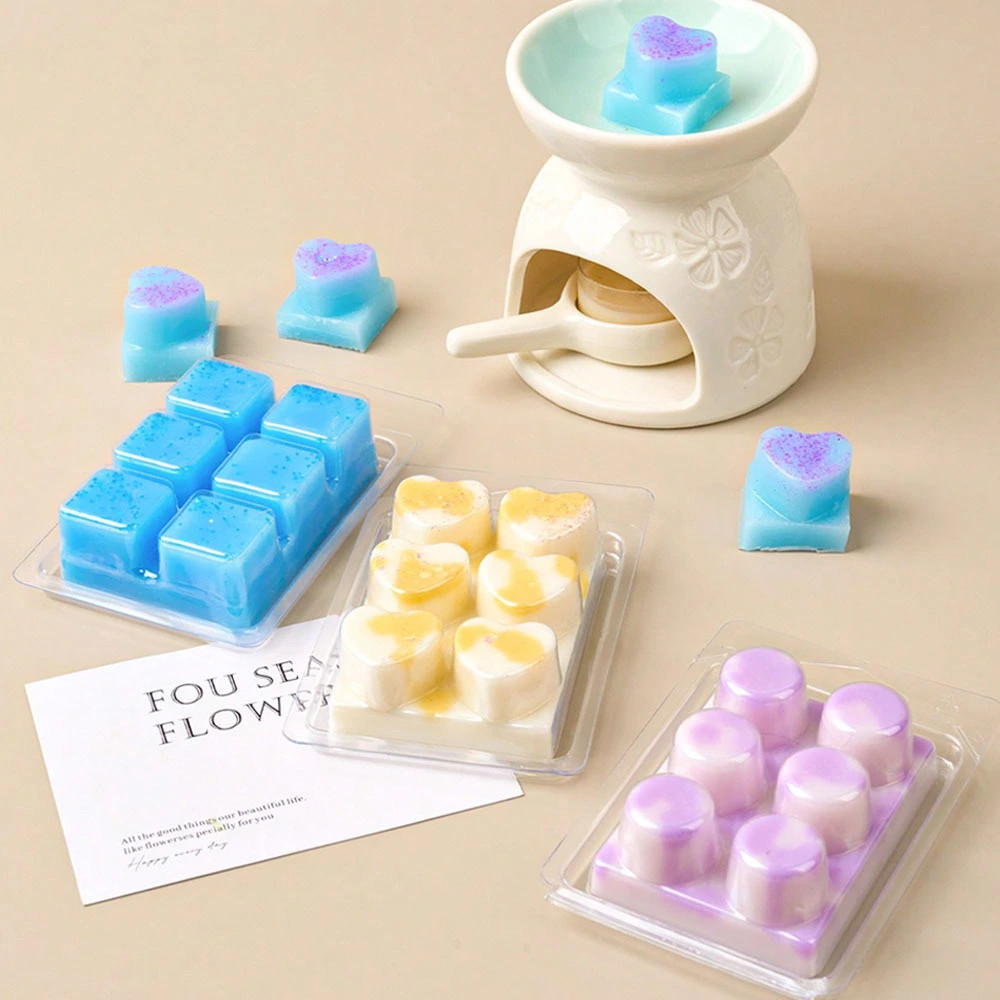 

Wax Melt Molds-10 Pcs 6 Cavity Circular Clear Empty Plastic Wax Melt Clamshells for Wickless Wax Melt Candles DIY Candle Tool