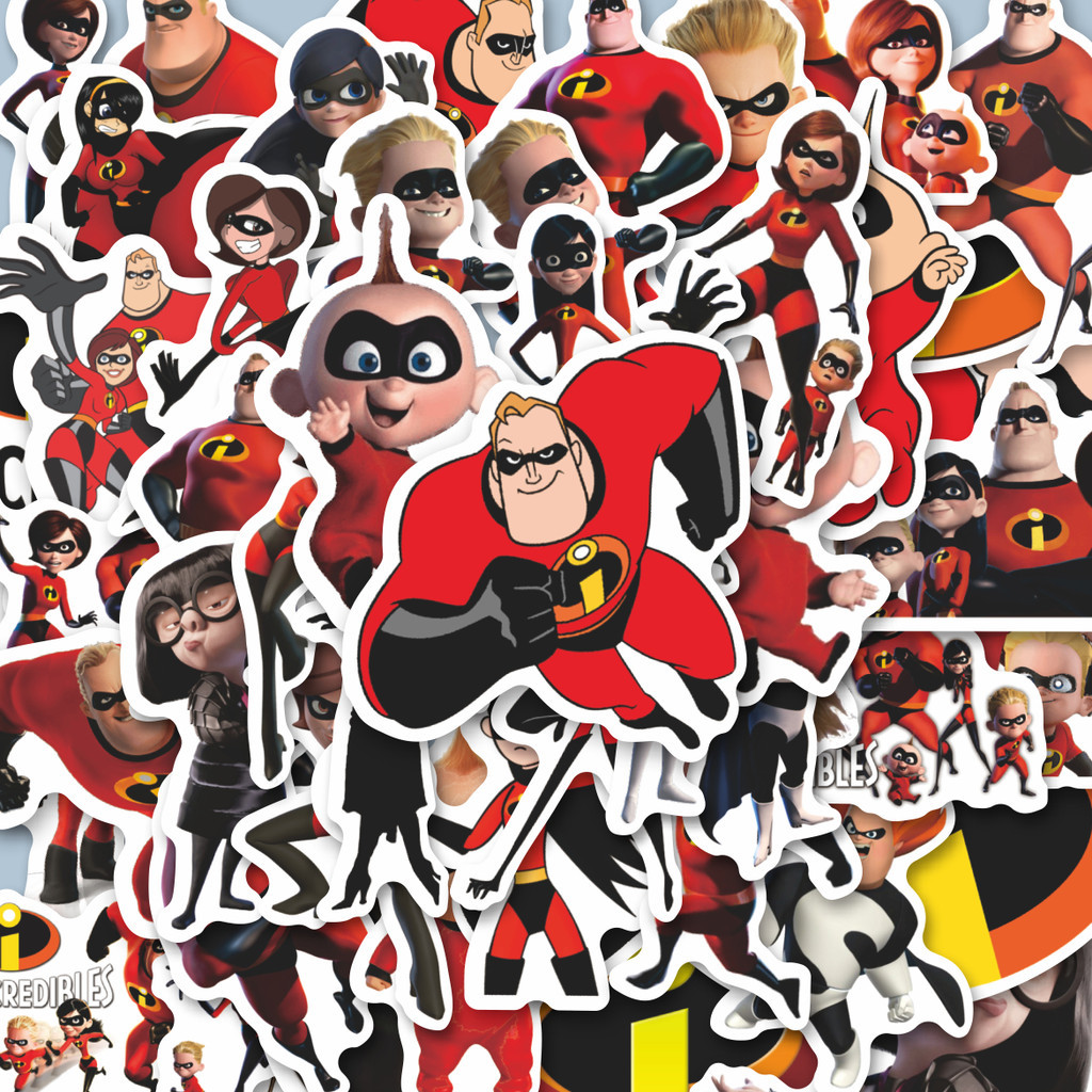 

100PCS Lucu Sticker Kartun The Incredibles Stiker Aesthetic Stiker Anti Air Stikers Berperekat Waterproof sticker decal buat Motor Helm Buku Journal Koper Casing HP Laptop Botol Minum Hadiah anak