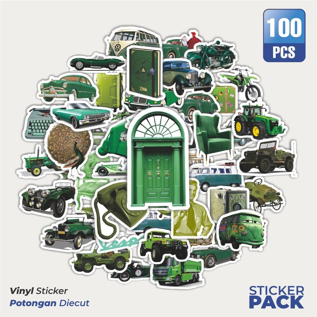

Stiker Vinyl Stiker iNS Retro Hijau Aesthetic Waterproof Waterproof Aesthetic- Untuk Laptop, Motor, dan Helm - Paper Stationery Pack