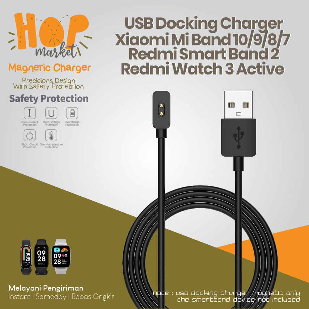 Charger Magnetic Cable Charging Kabel USB 1M for Xiaomi Mi Band 10 / 9 / PRO / 8 / 8 9 ACTIVE / Redm