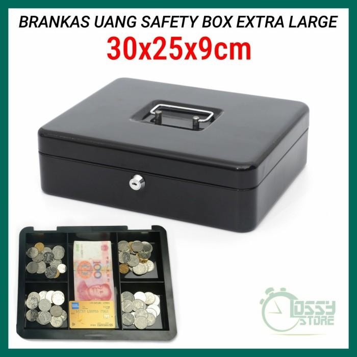 MUMPUNG PROMO Brankas Mini Cash Box Safety Brangkas Uang Kotak Key Lock 30x25x9cm - 30x25x9cmTERLARI