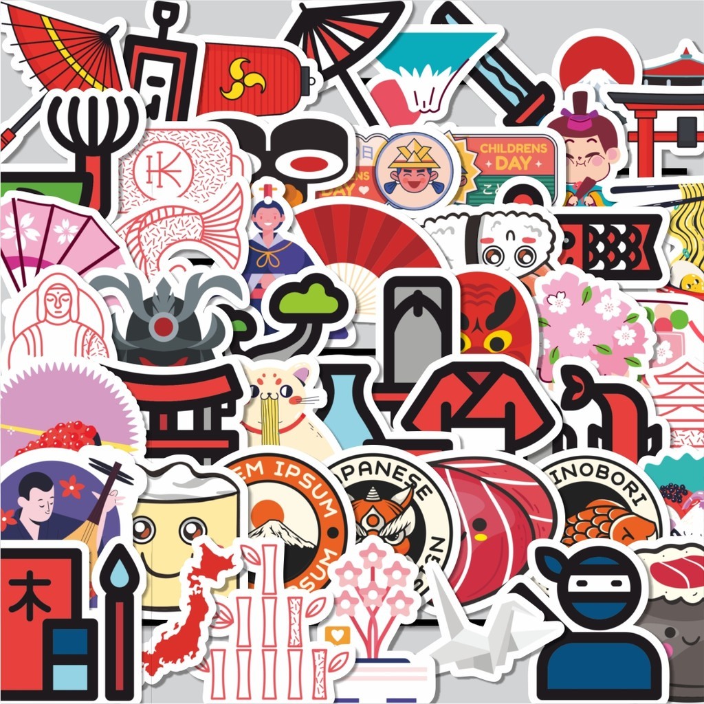 

Stiker Cutting Pack Sticker Element Jepang Stiker Isi 100Pcs Series Aesthetic Lucu Keren Untuk Koper Bahan Vynil