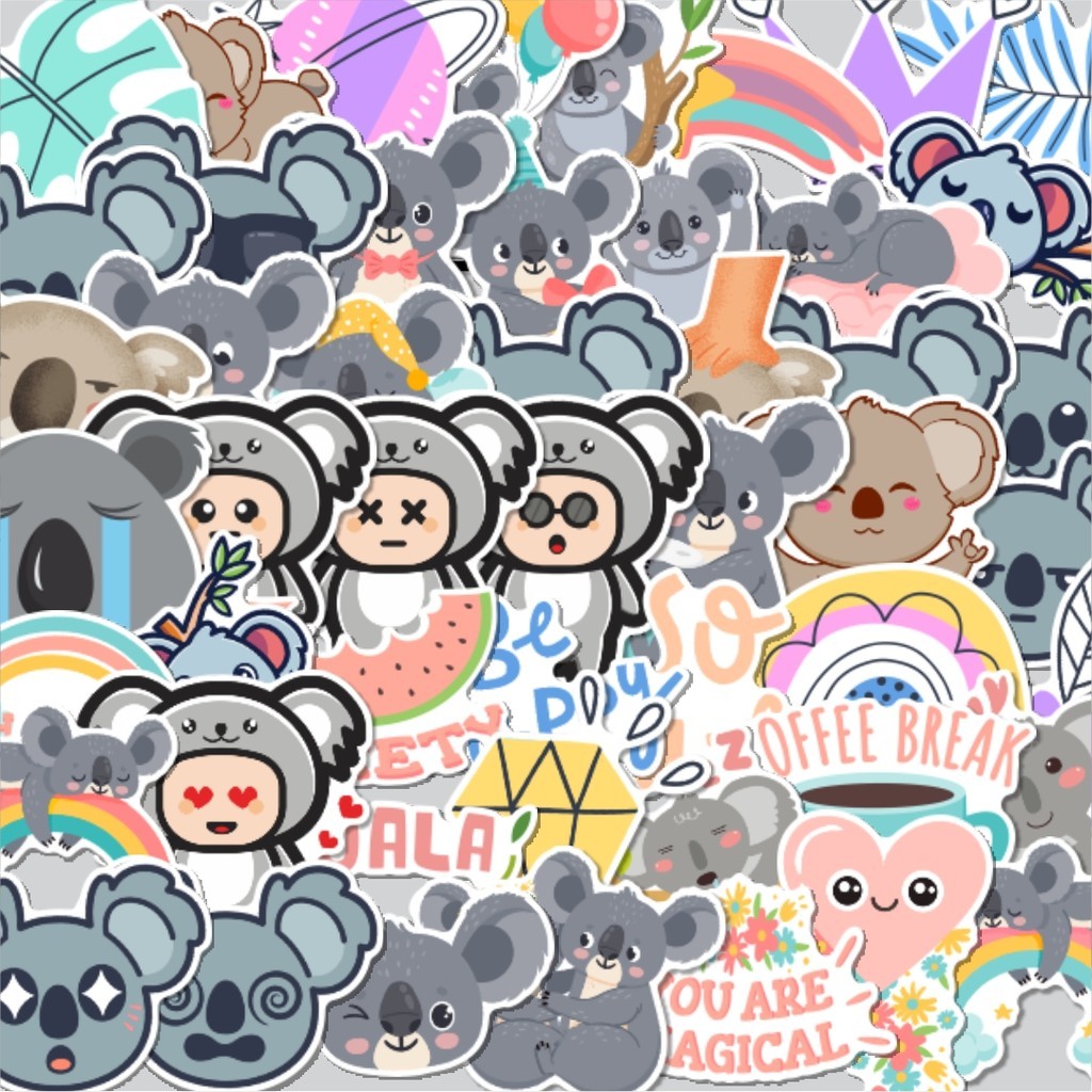 

Stiker Cutting Pack Sticker Hewan Koala Isi 100Pcs Series Aesthetic Lucu Keren Untuk Koper Bahan Vynil