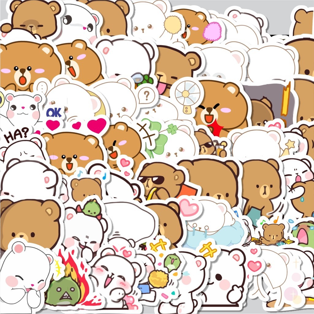 

Stiker Cutting Pack Sticker Kartun Beruang Isi 100Pcs Series Aesthetic Lucu Keren Untuk Koper Bahan Vynil