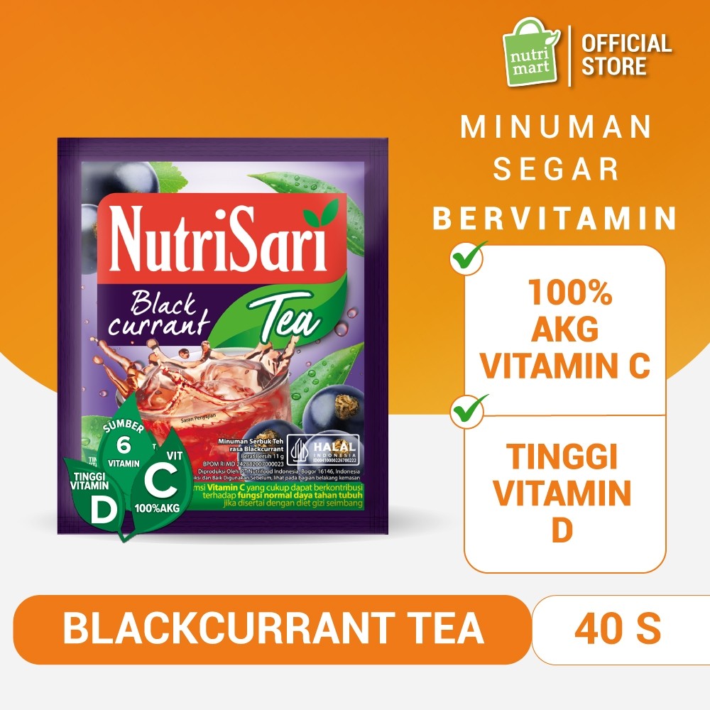 

NutriSari Blackcurrant Tea 40 Sachet - Teh NutriSari Minuman Buah Vitamin C Vitamin D