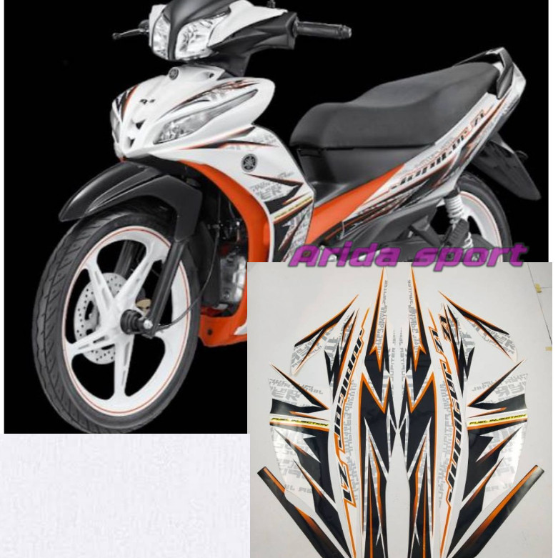 Striping sticker lis body yamaha jupiter z1 fi thn 2013 2014 putih orange