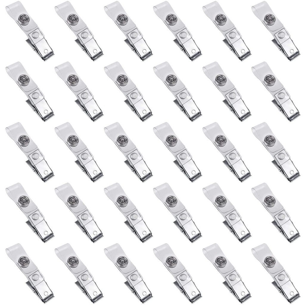 

Metal Badge Clips with Clear PVC Straps for ID Cards and Badge Holders 1.2cmx8.5cm