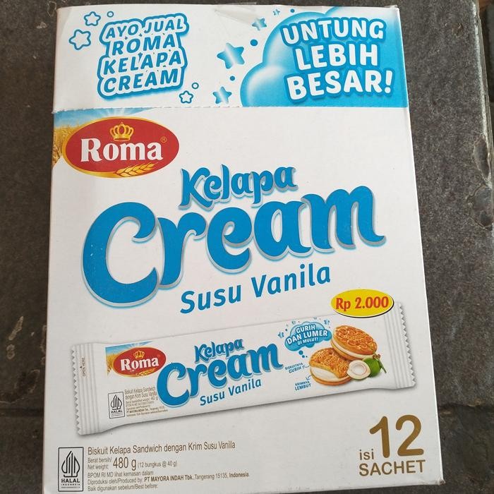 

Roma kelapa cream vanila(1box/12pcs/480g)